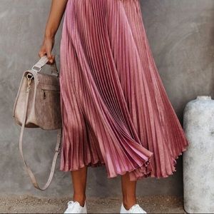 Pleated Midi Skirt - Mauve - Medium